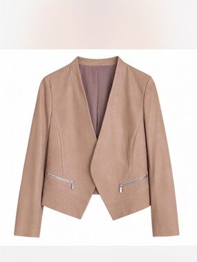 Joie Camel Tan Genuine Lamb Leather Draped Jacket S-M